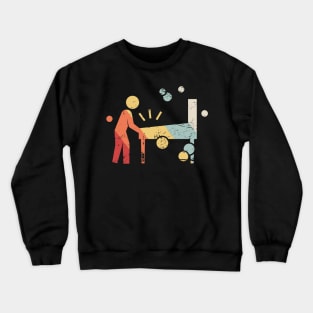 Retro 70s Pinball Arcade Player Crewneck Sweatshirt